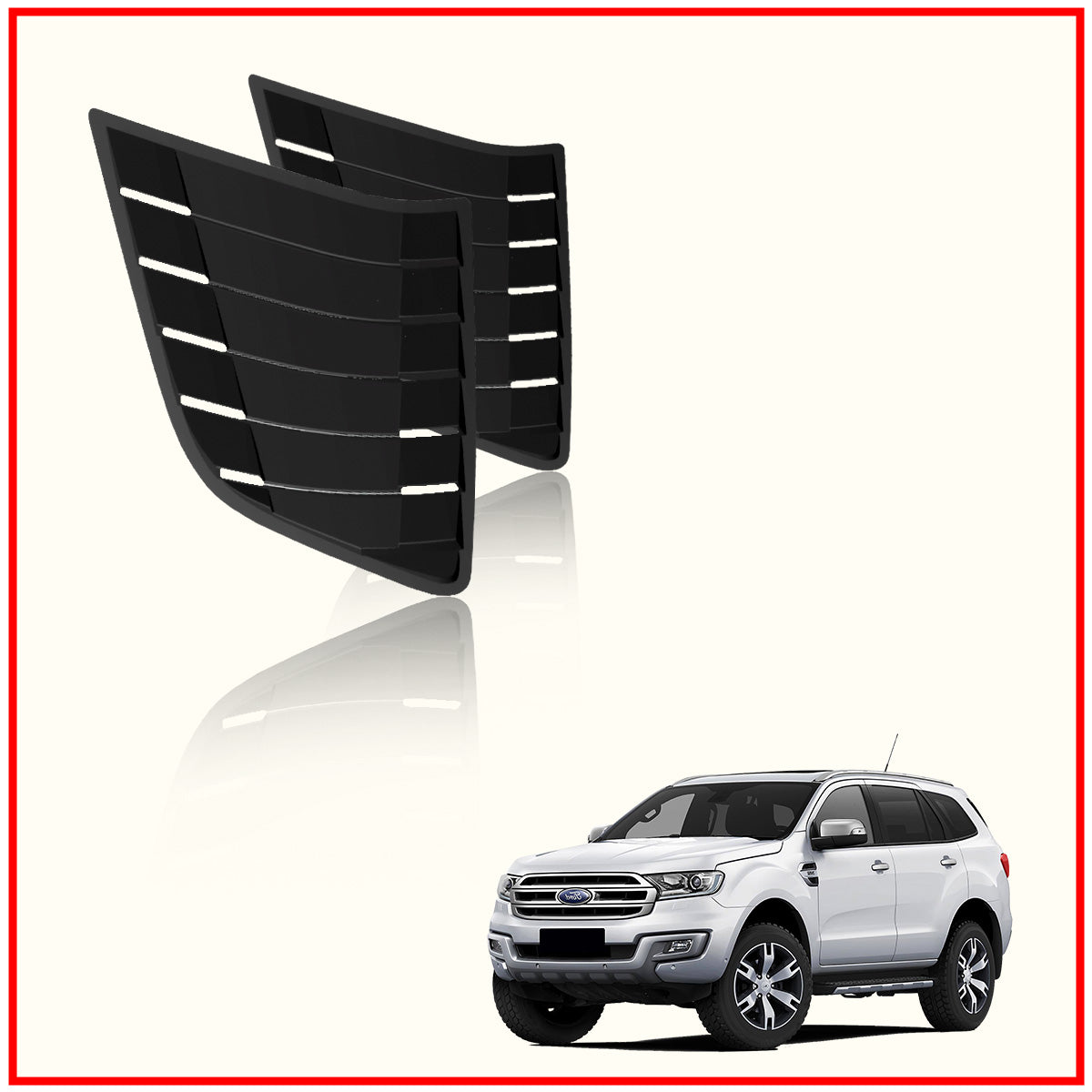 Ford Endeavour Rear Window Side Louvers || Carbon Fiber And Glossy Black Finish