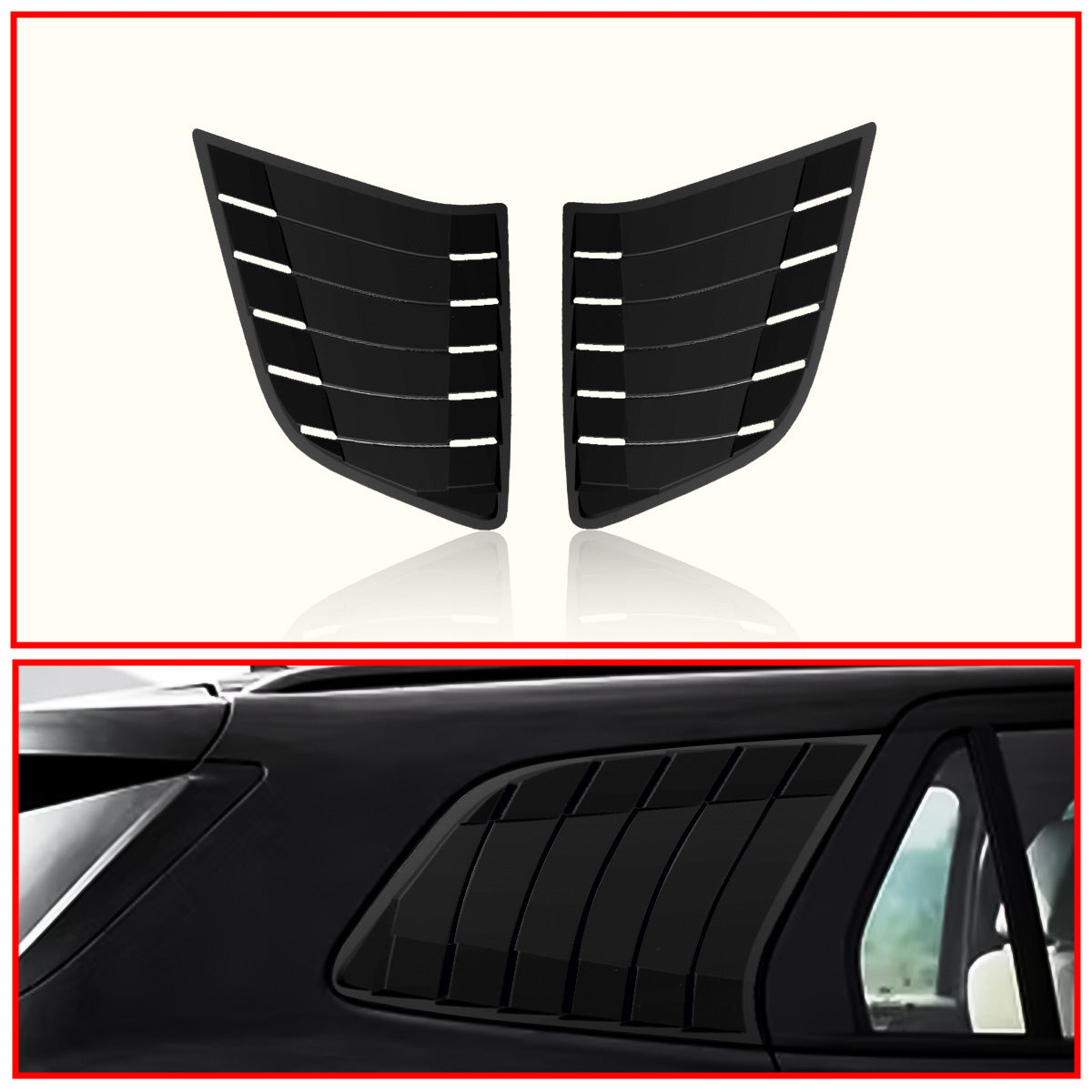 Ford Endeavour Rear Window Side Louvers || Carbon Fiber And Glossy Black Finish