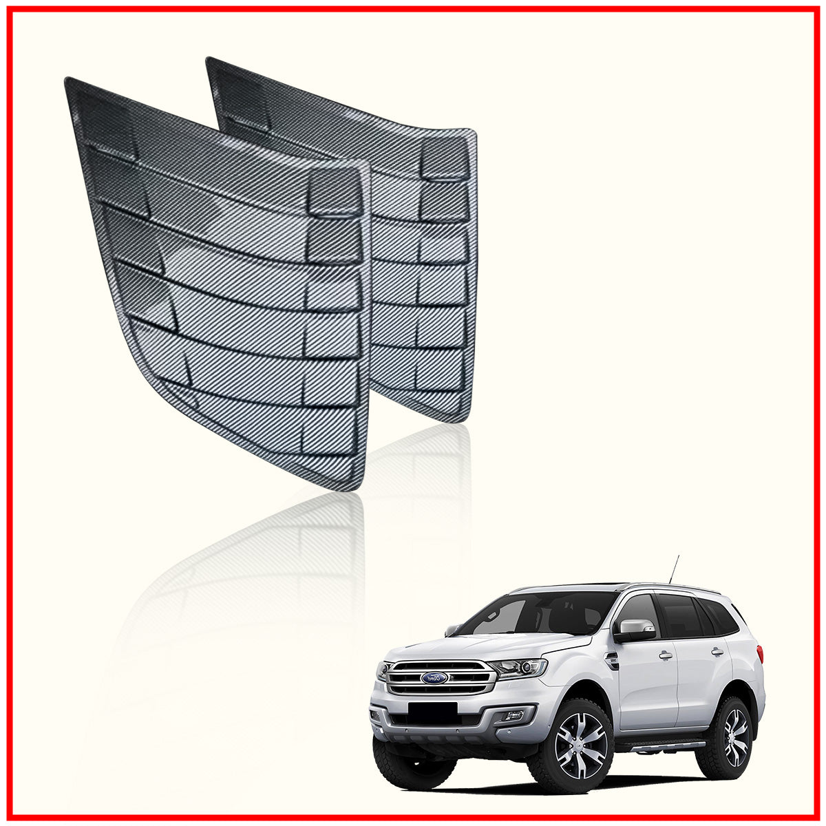 Ford Endeavour Rear Window Side Louvers || Carbon Fiber And Glossy Black Finish