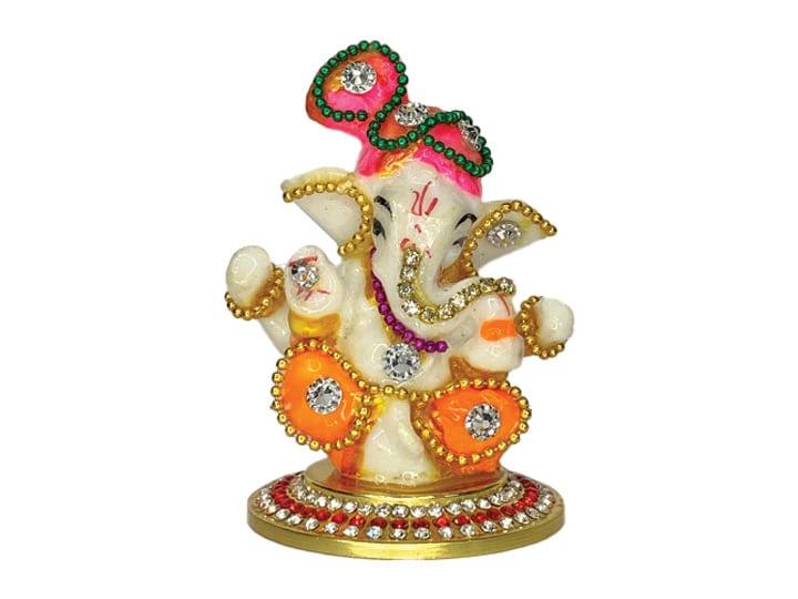 Ganesha Idol in Pink Color for Car Dashboard