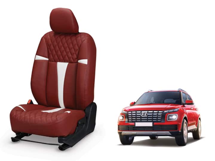 Hyundai Venue (2022) Art Leather Seat Cover - Racing Design