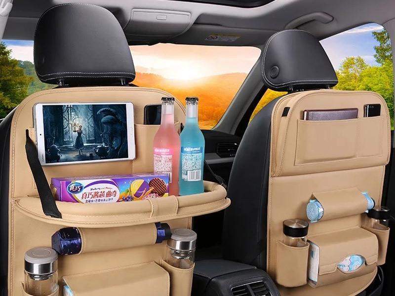 Drivestylish Car Back Seat Organiser- Beige