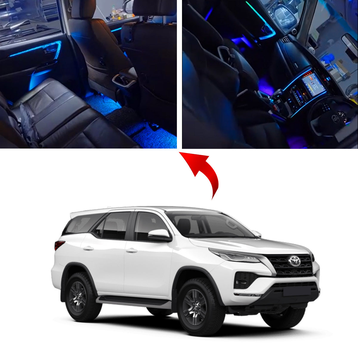 Fortuner Ambient Lights 2016 Onwards || 18 Pieces