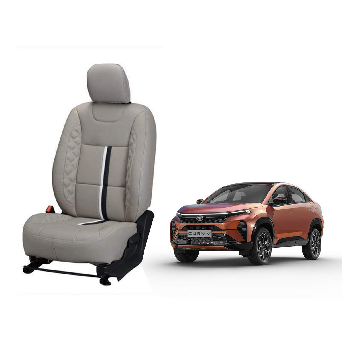 Tata Curvv Trace Series 3D Custom Nappa Leather Car Seat Covers