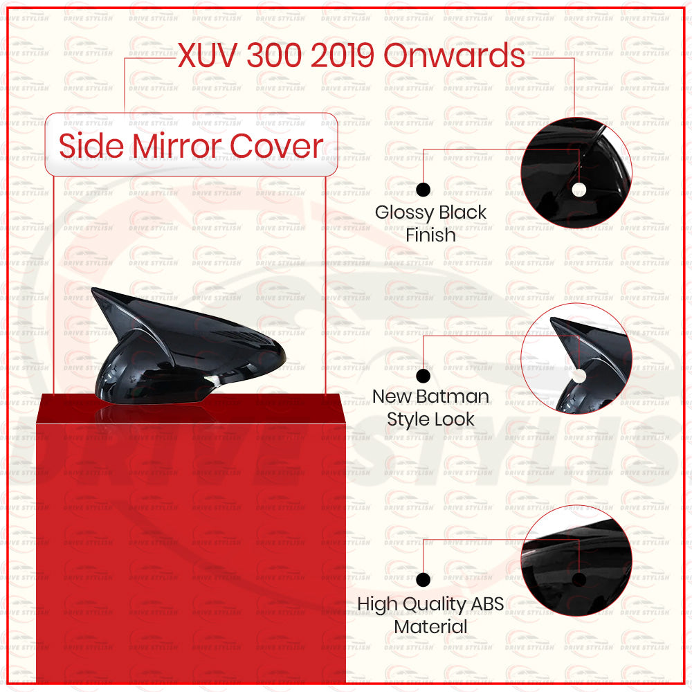 Batman Side Mirror Cover for Mahindra XUV 300 2019 Onwards