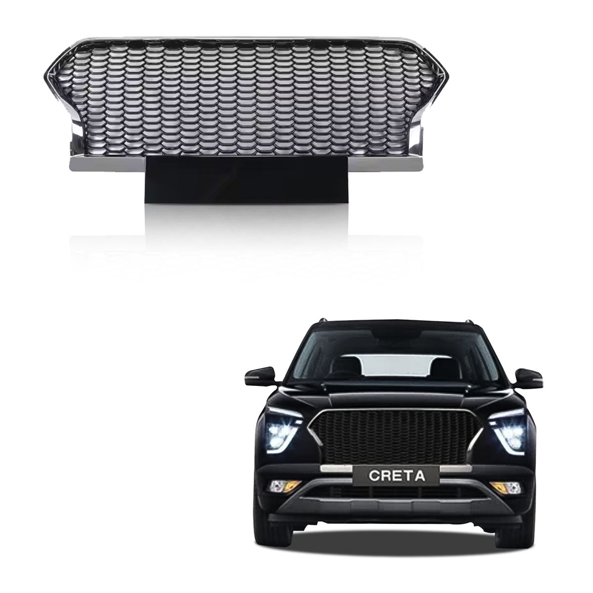 Creta 2020 Front Grill Honeycomb Design