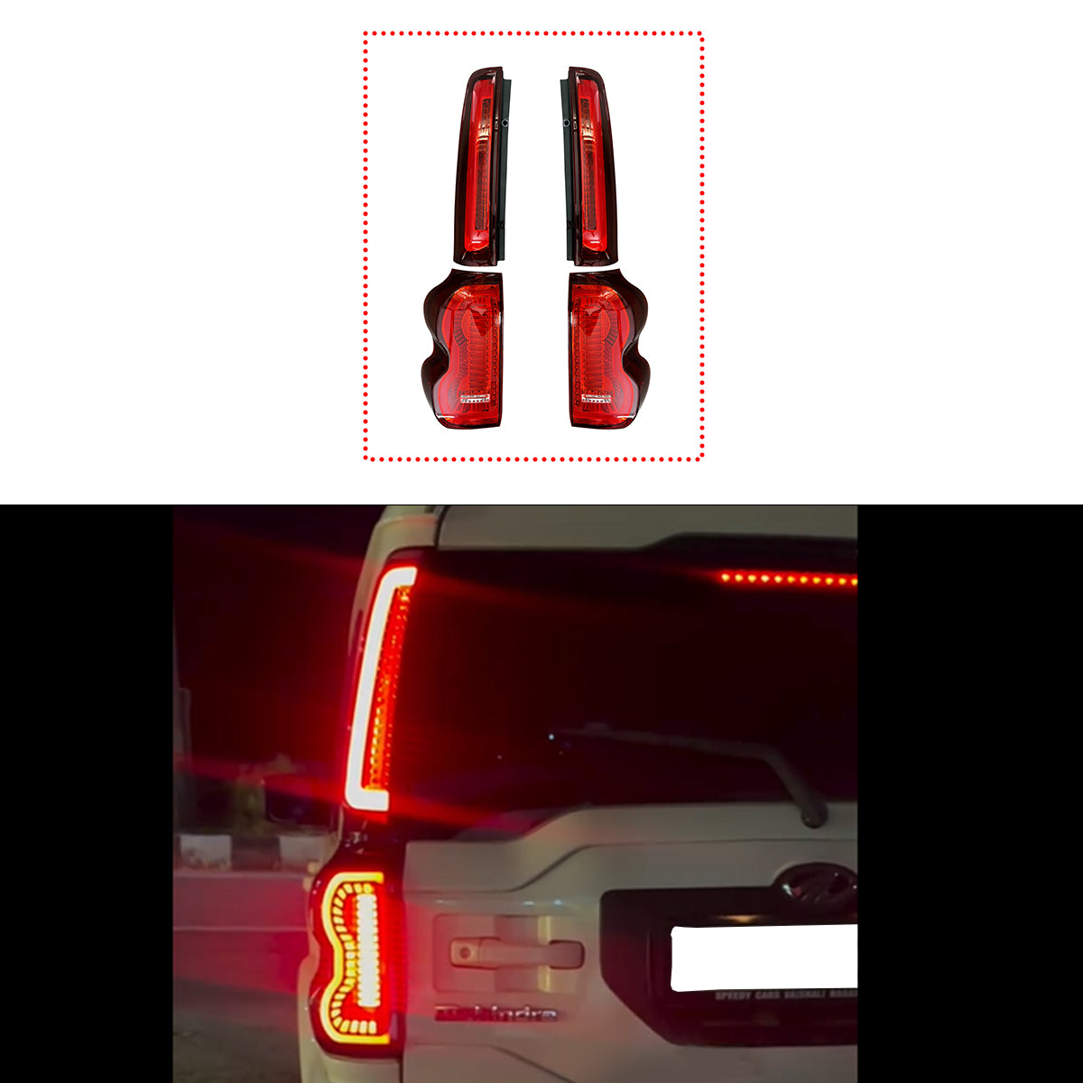 Tail Lights for Scorpio Classic Smoke || Red