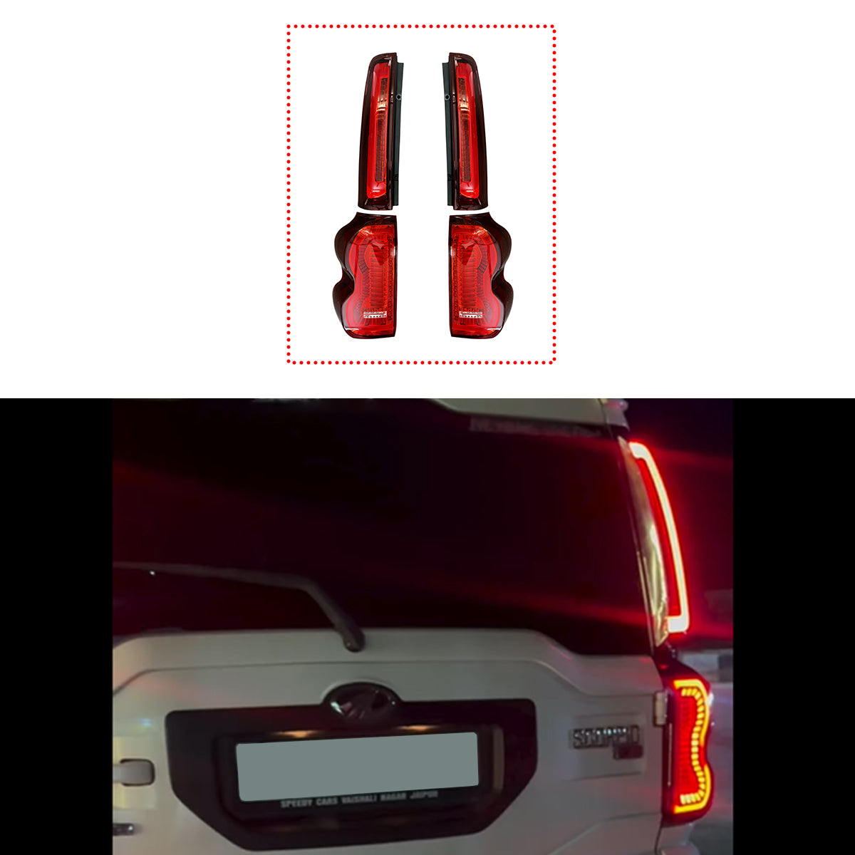 Tail Lights for Scorpio Classic Smoke || Red