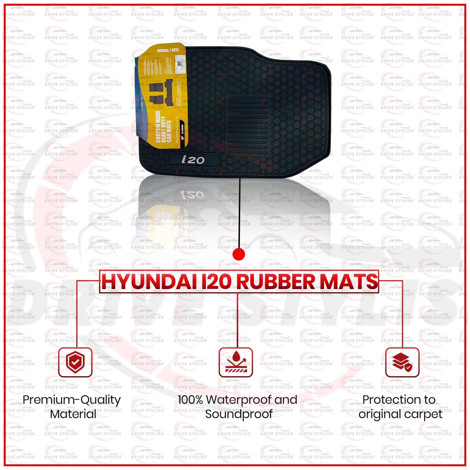 Hyundai I20 rubber floor Mats