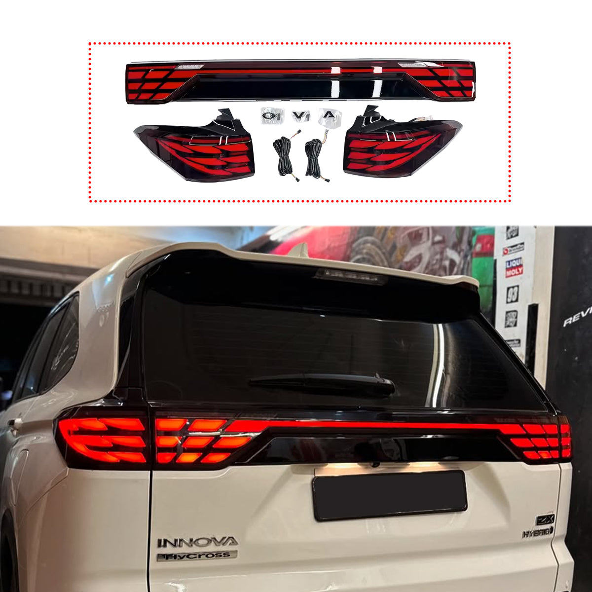 Tail Lights for Innova Hycross Alphard Style Smoke || Red