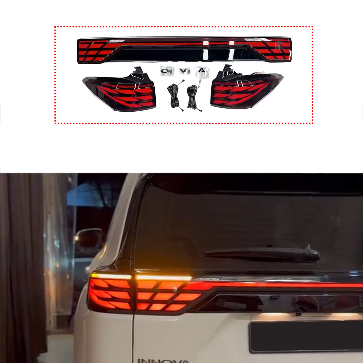 Tail Lights for Innova Hycross Alphard Style Smoke || Red