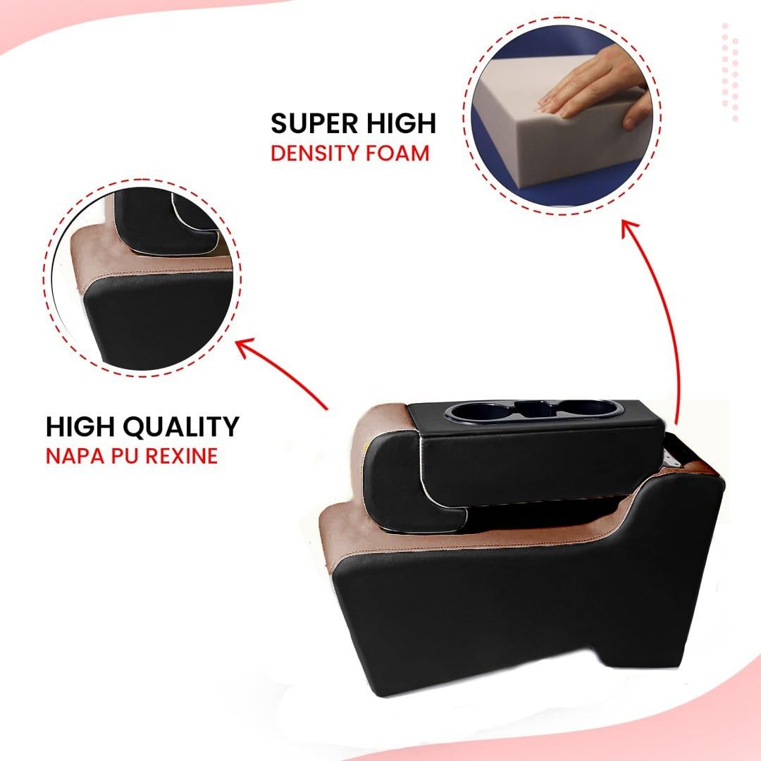 Innova Hycross Wooden  Armrest - Coffee