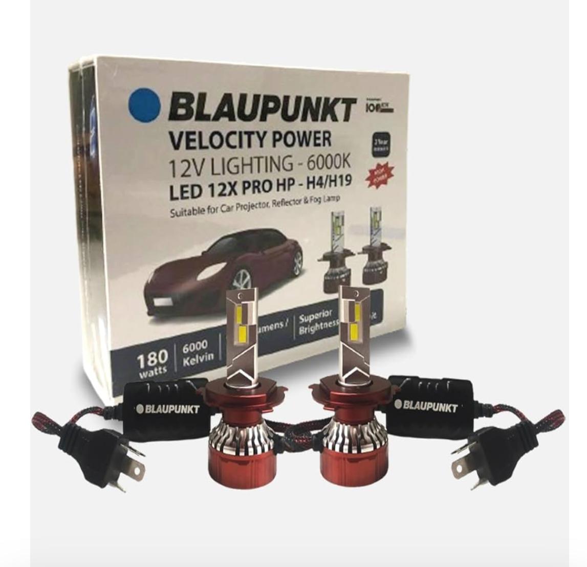 Blaupunkt Car LED 12X PRO HP H7/H8/H16/H11/H4/H9 180-Watt Headlight | 6000K | 6500 Lumens | High Power | 2 Year Warranty