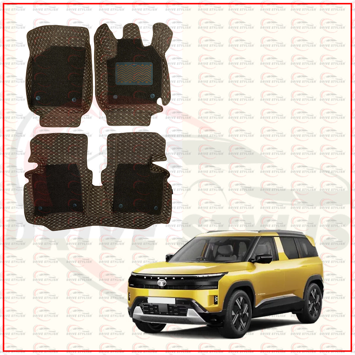 Brown 7D Floor Mats for Tata Sierra 2026 Onwards