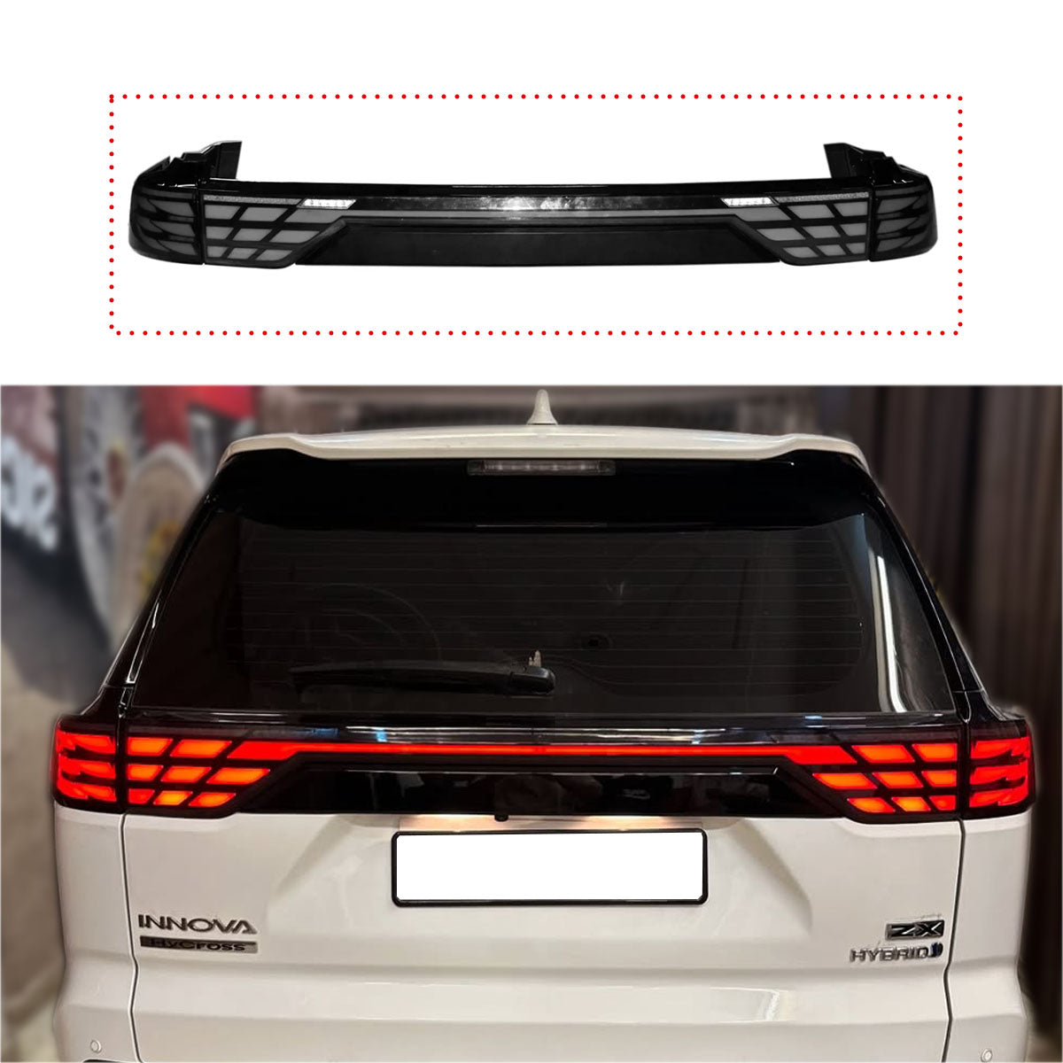 Tail Lights for Innova Hycross Alphard Style Smoke || Red