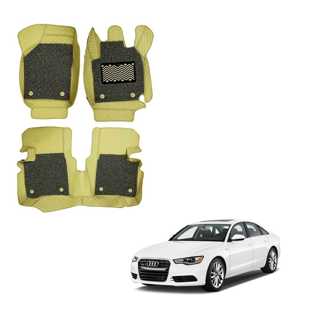 Alfombrillas De Coche Tuning-art Para Audi A6 4F (2006-2011) - Terciopelo De Alta Calidad, Costura Plateada | Incluye Delantera Y Trasera, Adaptación Perfecta