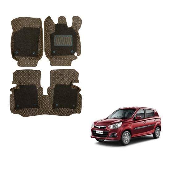 Maruti Suzuki Alto K10 Luxury 7D Foot Mats - Brown Colour