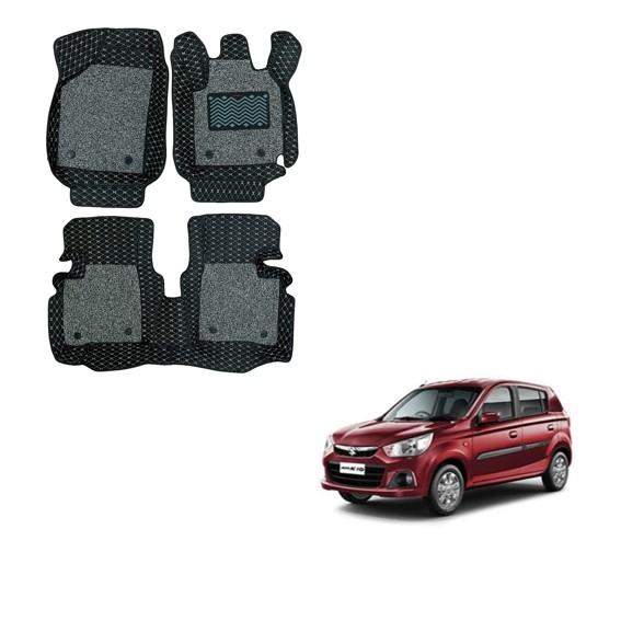 Maruti Suzuki Alto K10 Luxurious 7D Mats - Black/Grey Colour