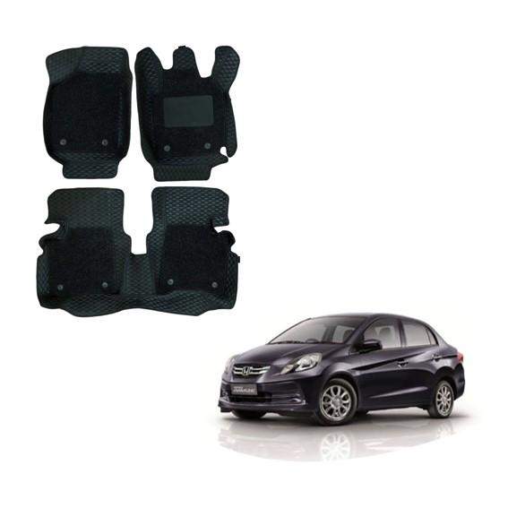 Honda Amaze (2012) Attractive 7D Mat Carpet - Black Colour