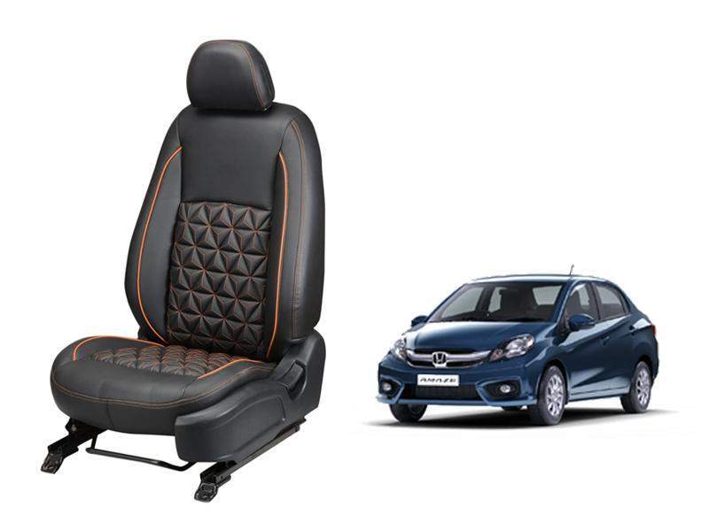 Honda Amaze (2016) Nappa Leather Seat Cover in Diamond-Cut Series