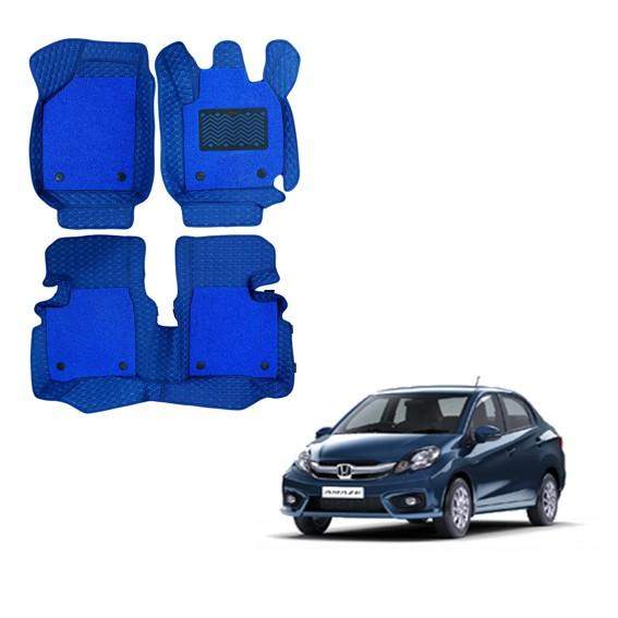 Honda Amaze (2016) Superior 7D Foot Mats - Blue Colour