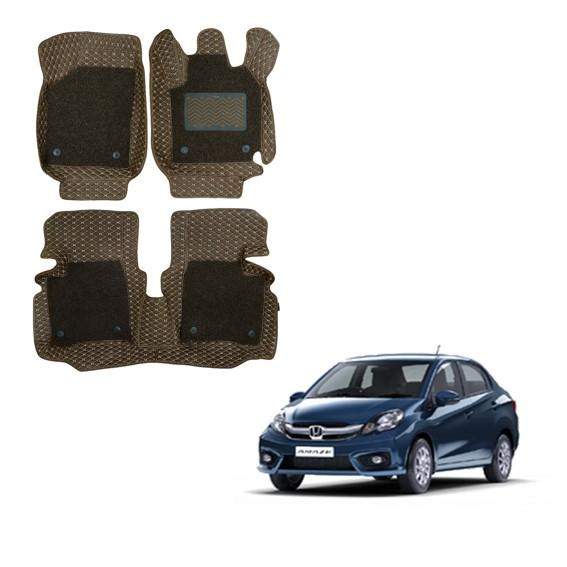 Honda Amaze (2016) Spacious Foot Mats - Brown Colour