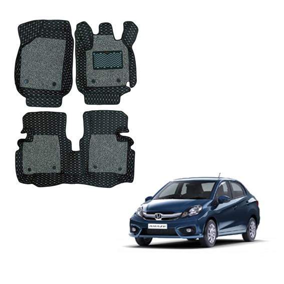 Honda Amaze (2016) Luxurious Floor Mats - Black/Grey Colour