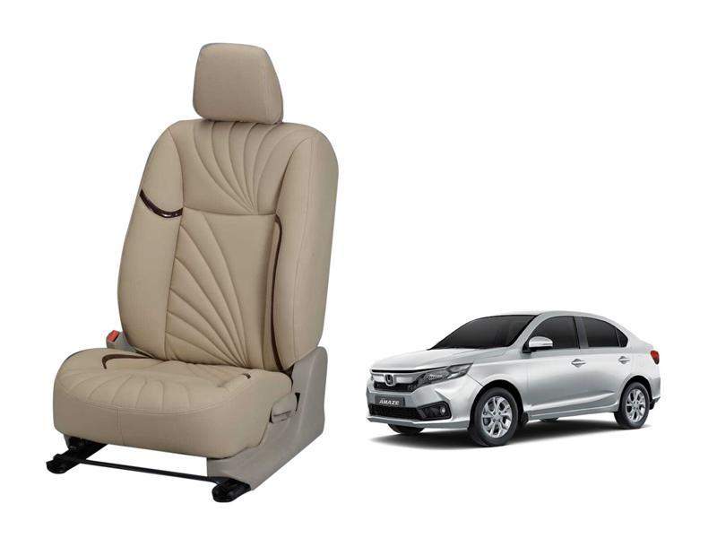 Honda Amaze (2018) Nappa Leather Seat Cover - Dove Design