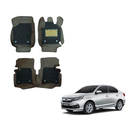 Honda Amaze (2018) Superior 7D Mats - Silver/Tan Colour