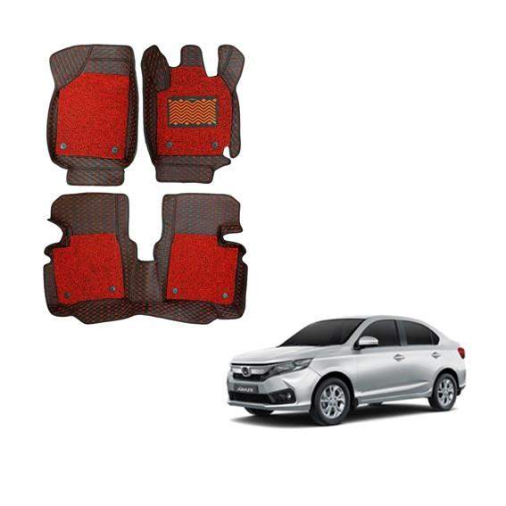 Honda Amaze (2018) Illustrious 7D Mat Carpet - Black/Red Colour