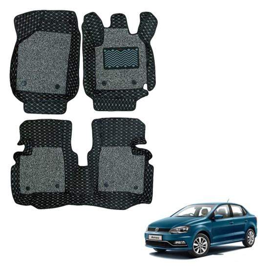 Volkswagen Ameo Deluxe Floor Mats - Black/Grey Colour