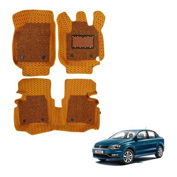 Spacious Foot Mats for Volkswagen Ameo - Tan Colour