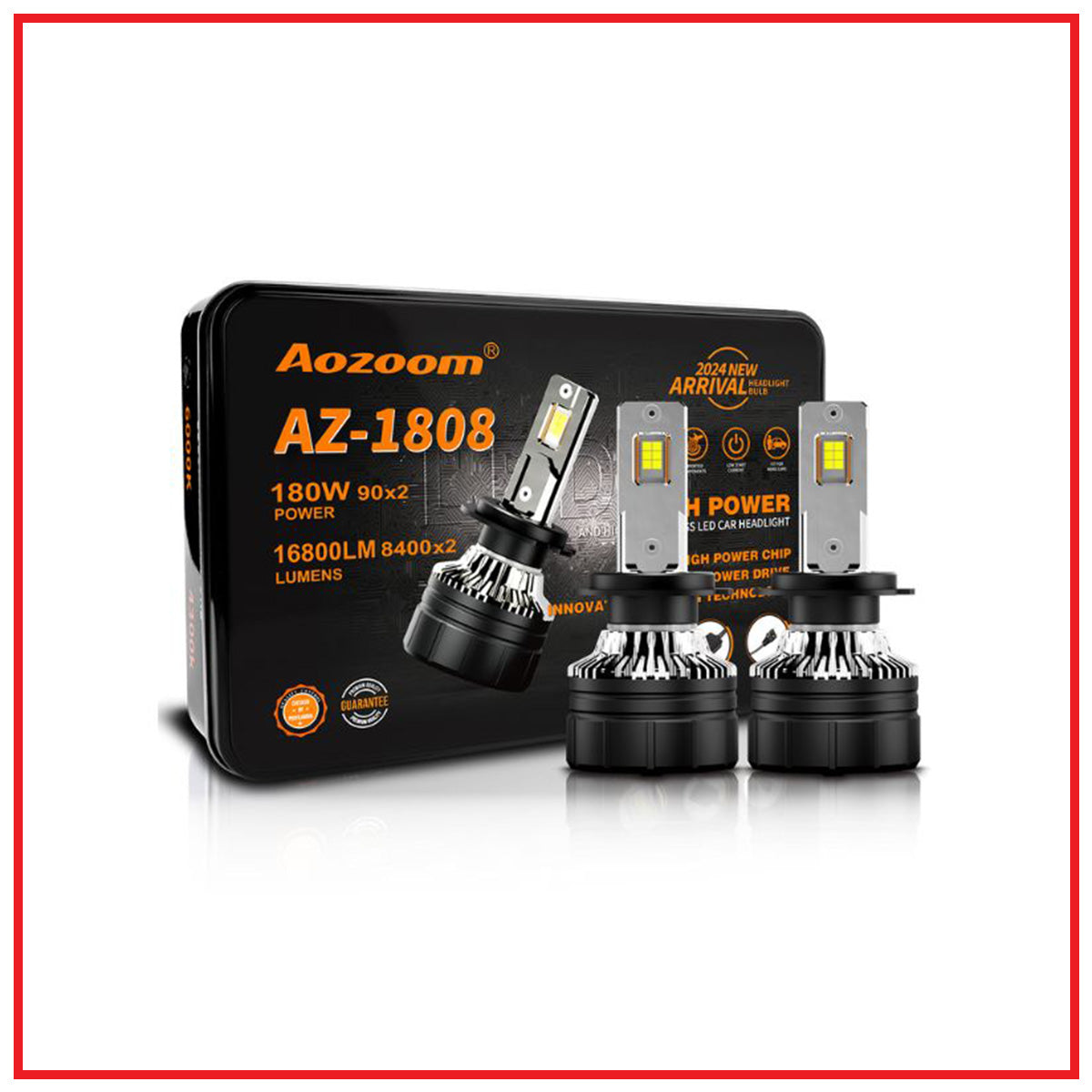 Aozoom AZ 1808 Led Headlight Bulb Super High Power | 180w,150w 6000k/4300k