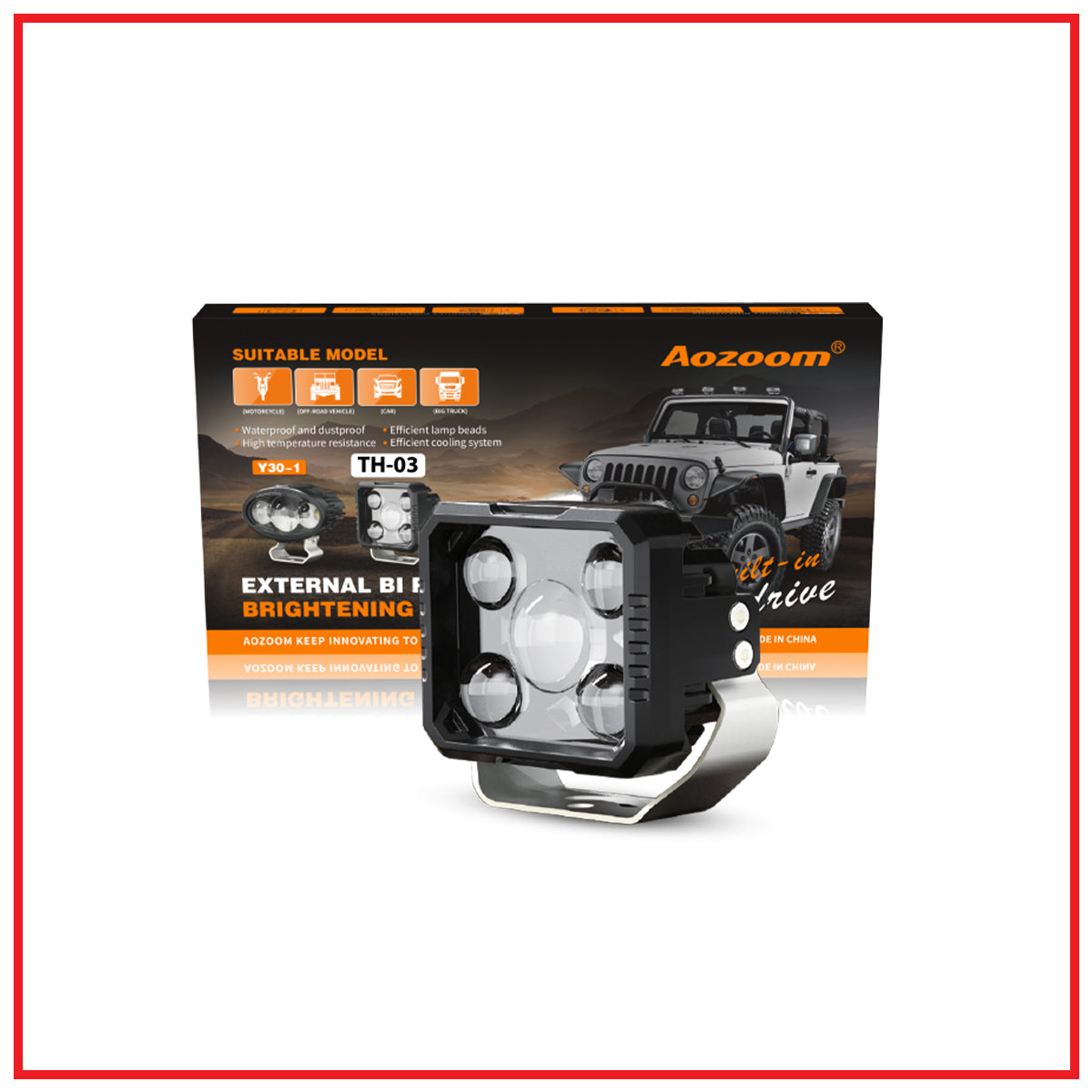 Aozoom TH03 LED Sportlight | 5 Lens  External Auxiliary  Bi-Focal Lights - 64W