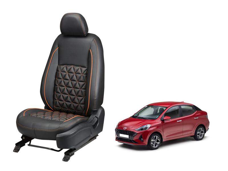 Hyundai Aura Nappa Leather Seat Cover in Diamond-Cut Series