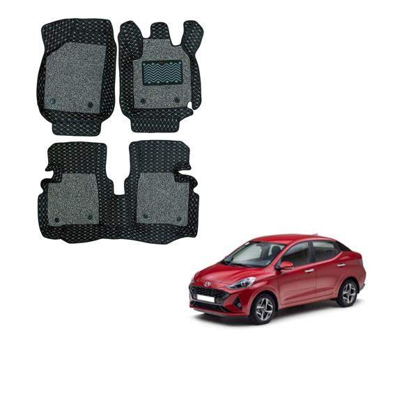 Hyundai Aura Premium Floor Mats - Black/Grey Colour