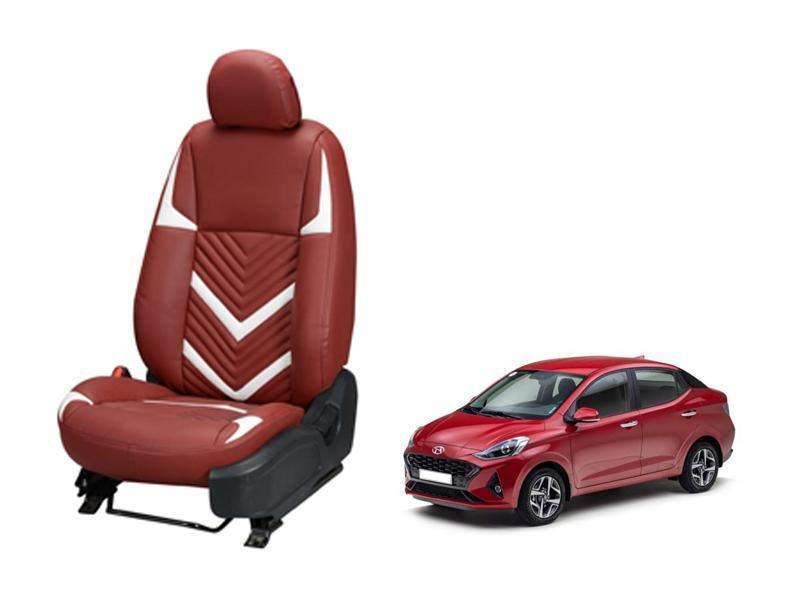 Hyundai Aura Art Leather Seat Cover in Zig-Zag Design