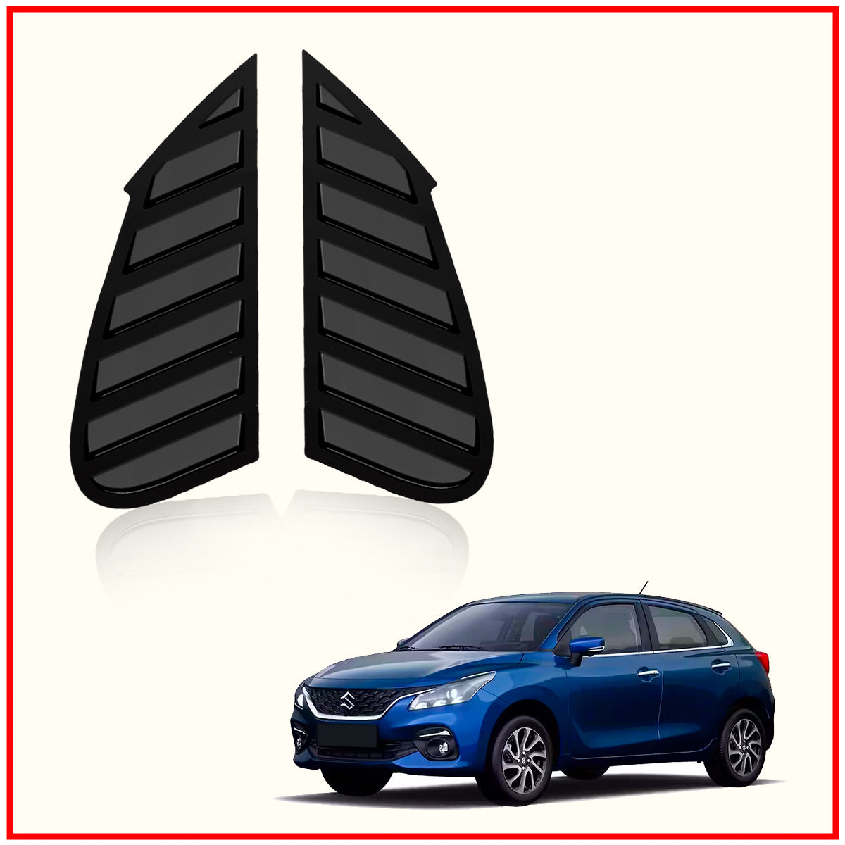 Baleno Rear Window Side Louvers || Carbon Finish