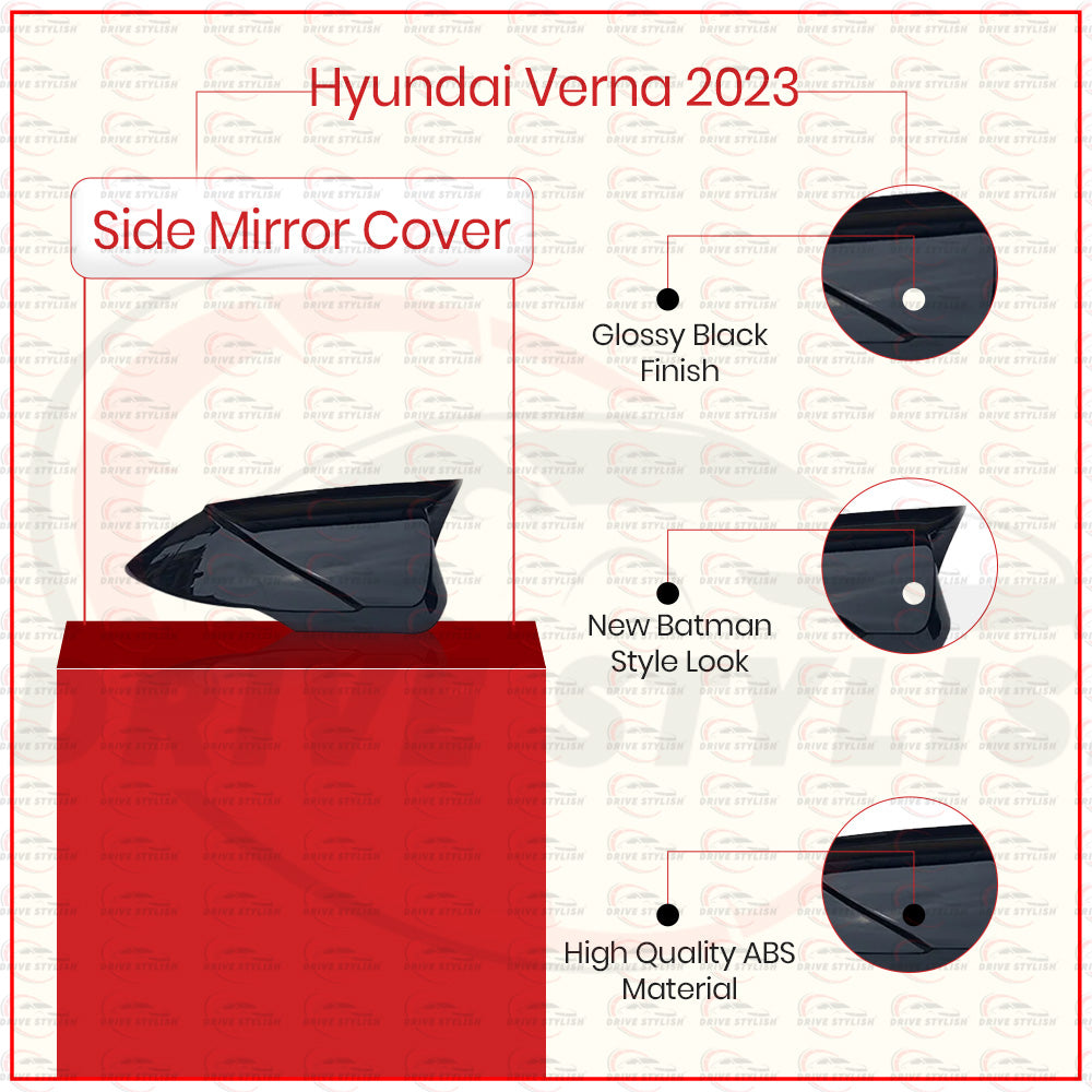 Batman Side Mirror Cover for Hyundai Verna 2023 Onwards