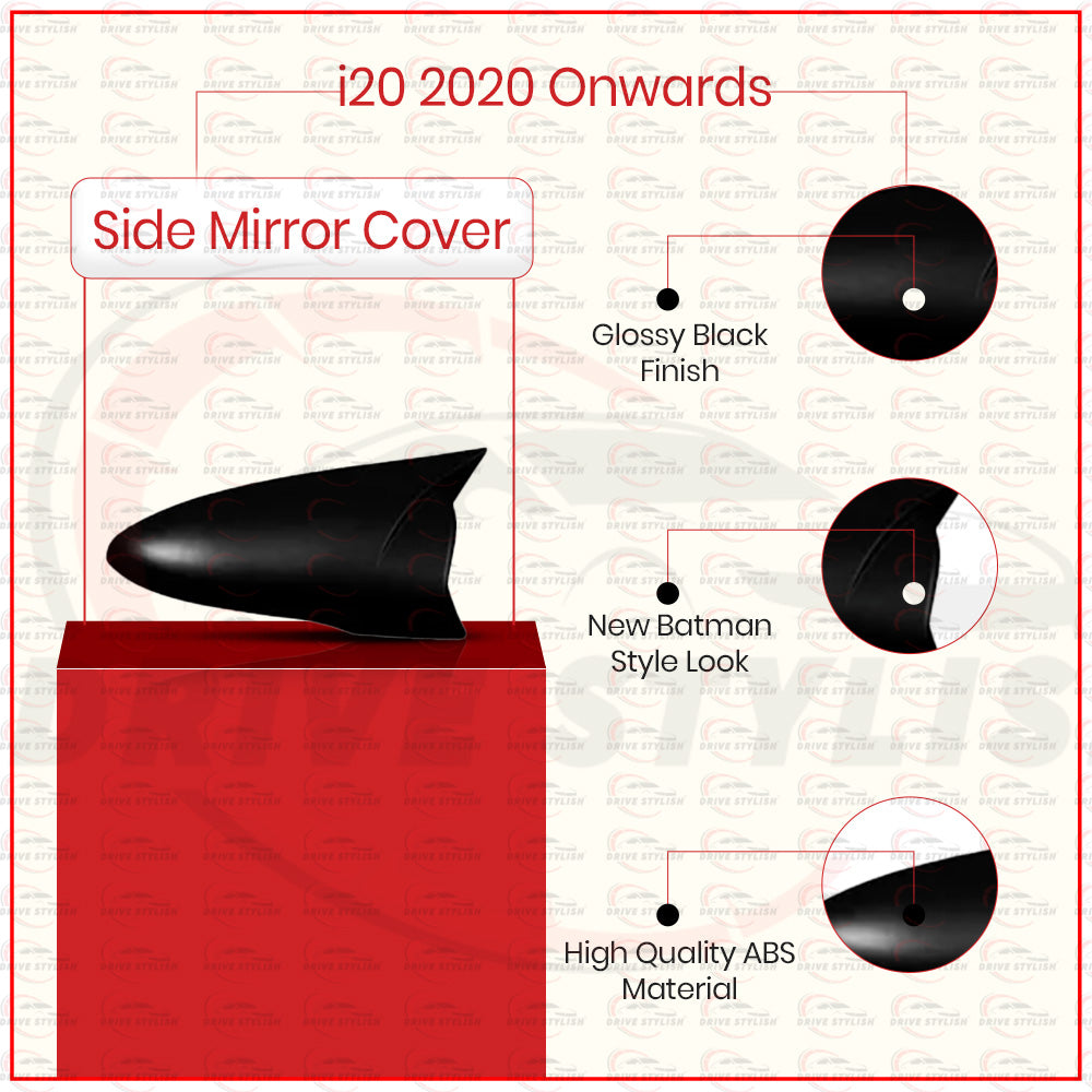 Batman Side Mirror Cover for Hyundai i20 2020 Onwards || Free Shipping