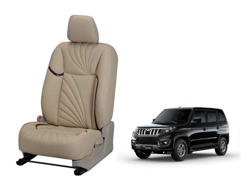 Mahindra Bolero Neo Nappa Leather Seat Cover - Dove Design