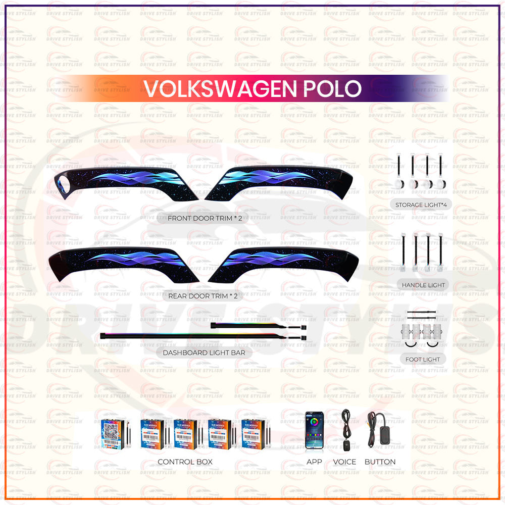 Cardi Ambient Light for Volkswagen Polo 2012-2025 (Set of 18)