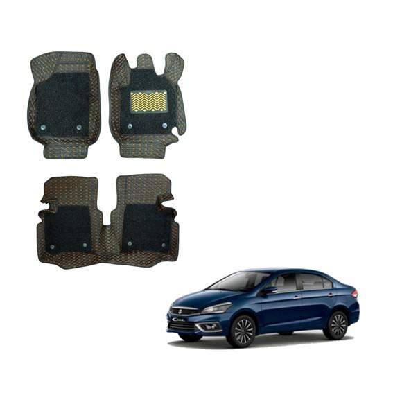 Maruti Suzuki Ciaz Spacious 7D Mats - Silver/Tan Colour