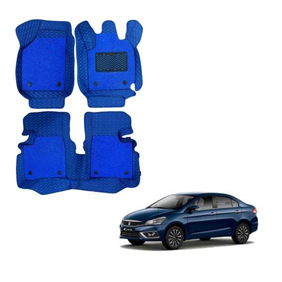 Maruti Suzuki Ciaz Illustrious 7D Foot Mats - Blue Colour