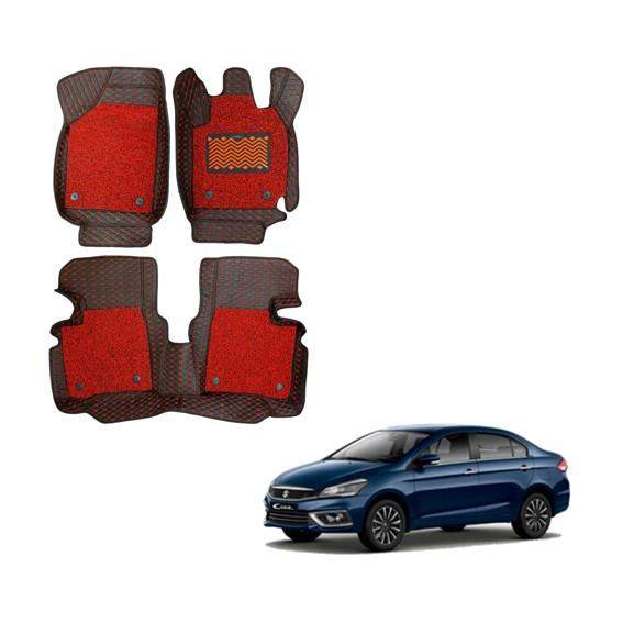 Maruti Suzuki Ciaz Luxury Floor Mats - Black/Red Colour