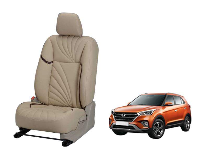 Hyundai Creta (2018) Nappa Leather Seat Cover - Dove Design