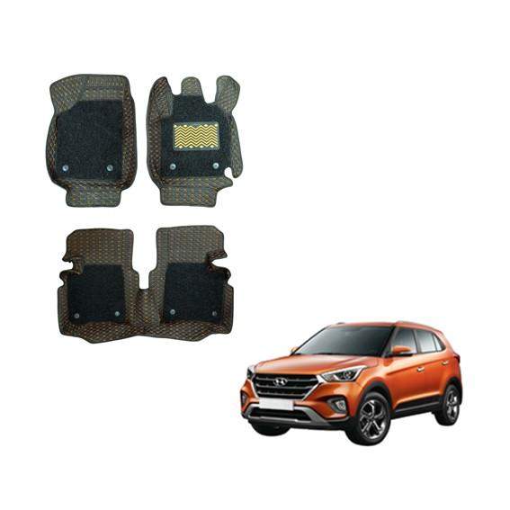 Hyundai Creta (2018) Illustrious 7D Mats - Silver/Tan Colour