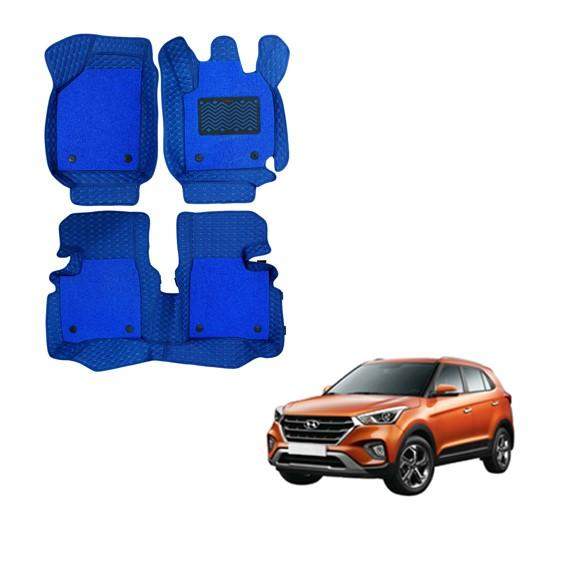 Hyundai Creta (2018) Deluxe 7D Foot Mats - Blue Colour