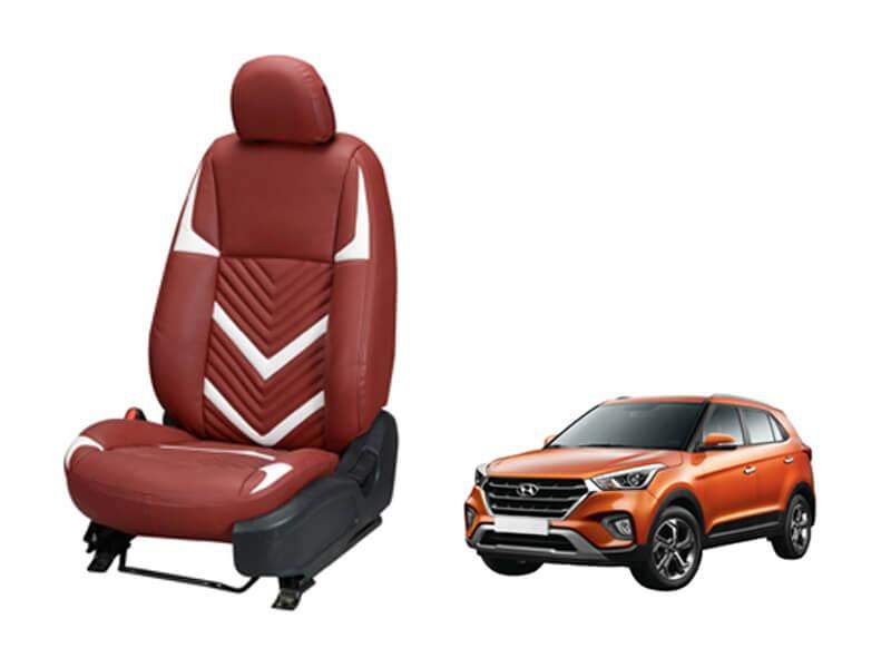 Hyundai Creta (2018) Art Leather Seat Cover in Zig-Zag Design