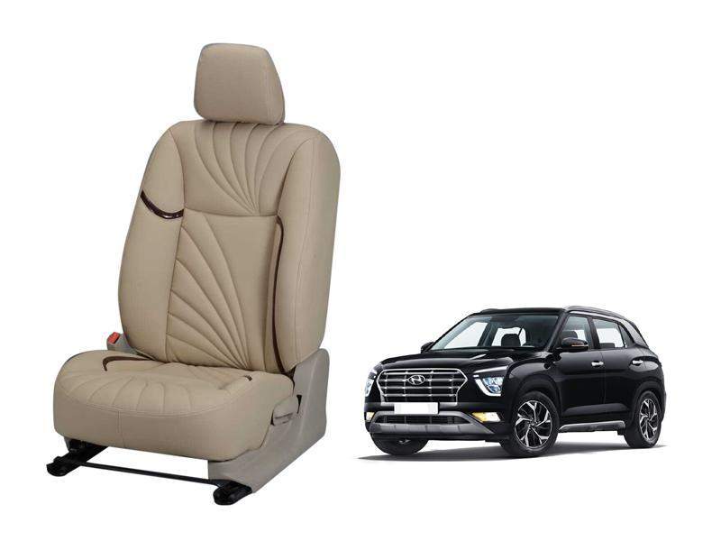 Hyundai Creta (2020) Nappa Leather Seat Cover - Dove Design